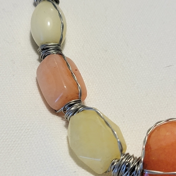 Stone Necklace and Glass Bead Bracelet Set - Picture 5 of 9